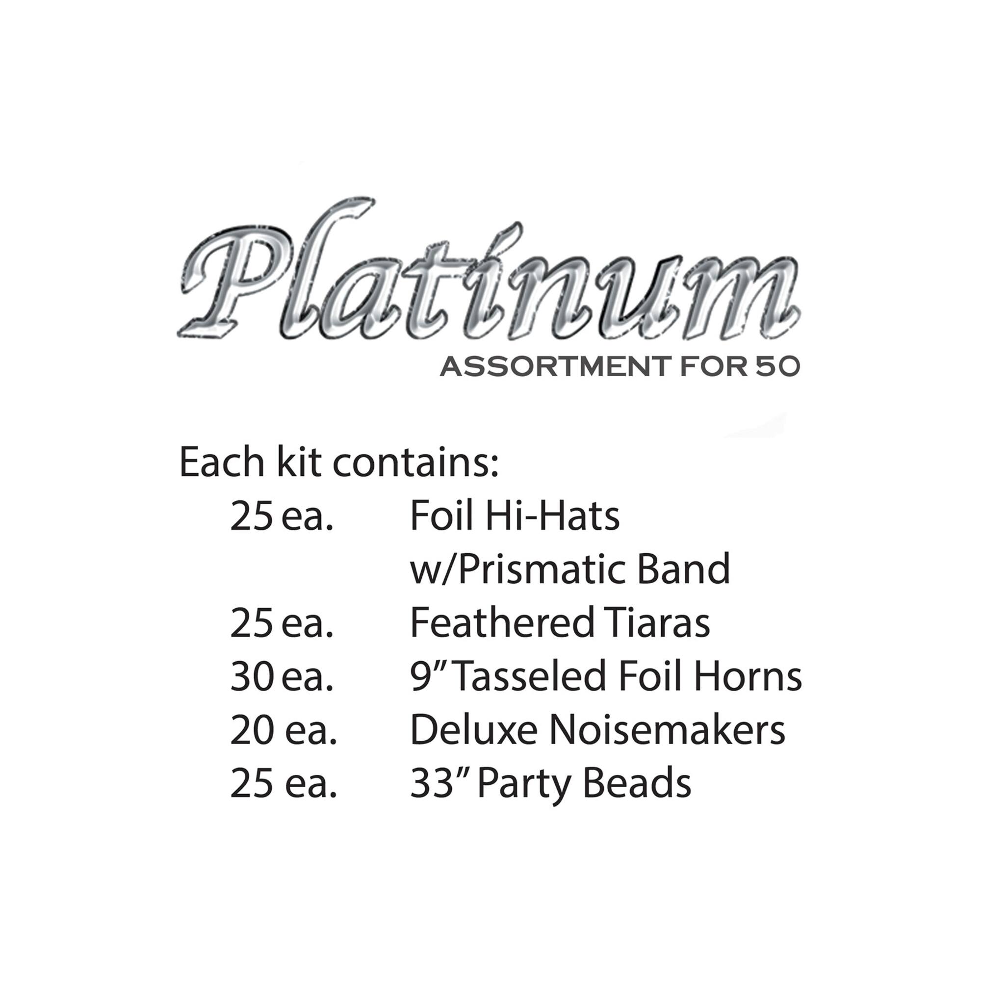 Beistle Silver & White New Year Platinum Party Favor Kit for 50
